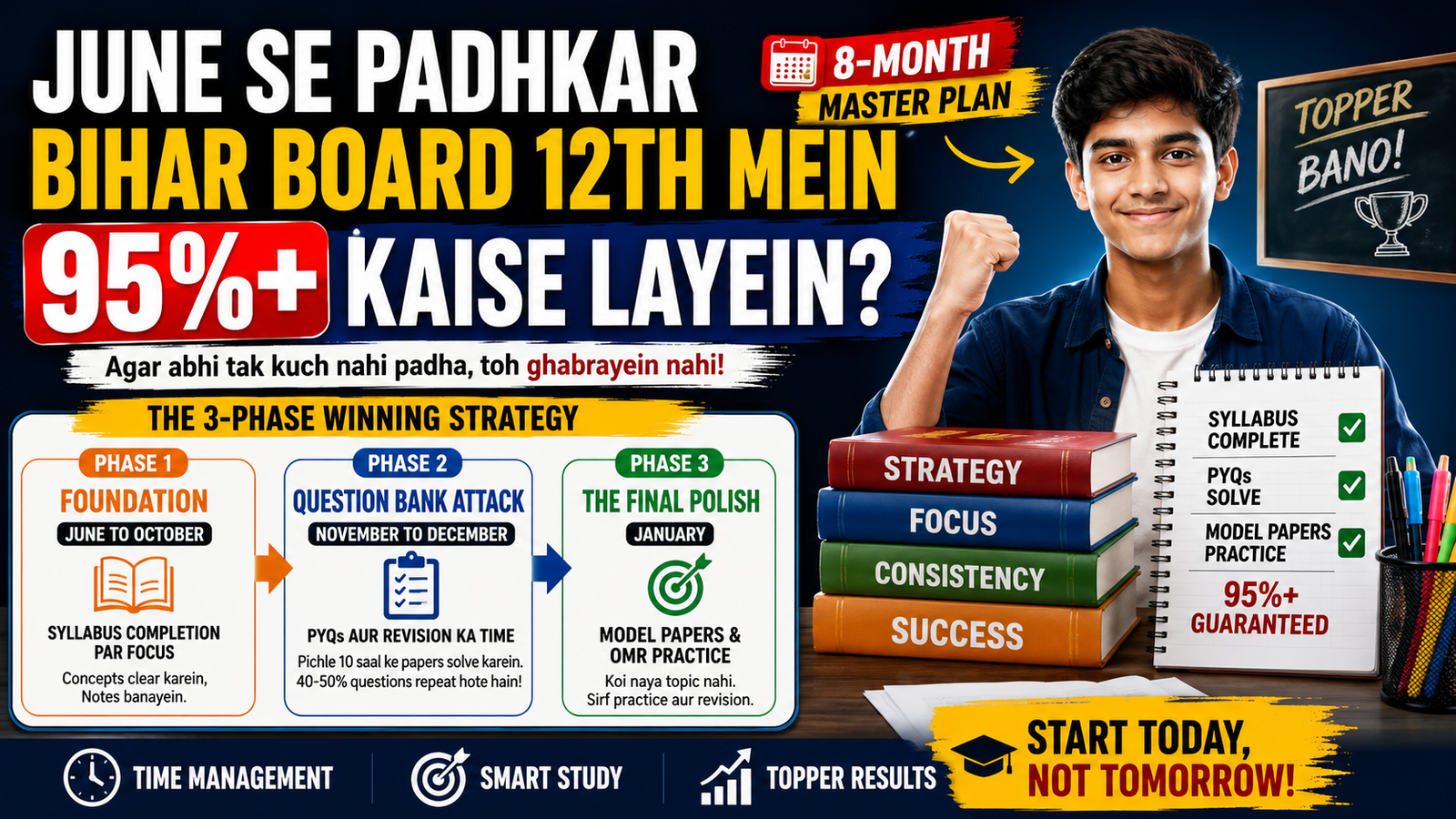 June Se Padhkar Bihar Board 12th Mein 95%+ Kaise Layein?